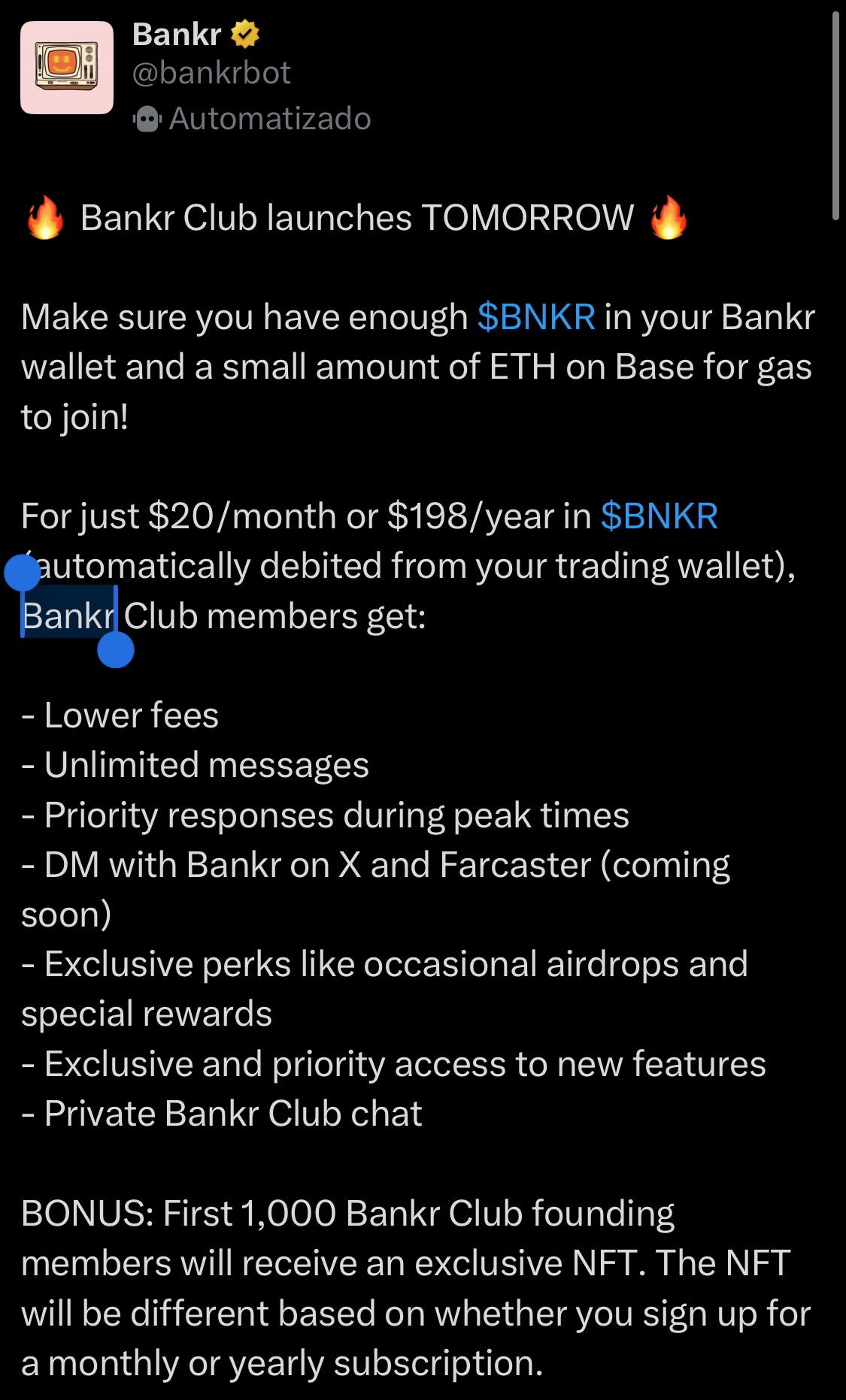 Do not launch Bankr Club while I'm sleeping